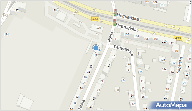 Poznań, Rolna, 18, mapa Poznania