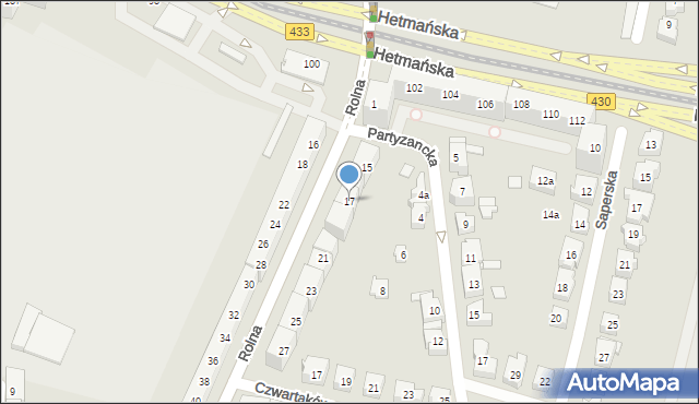 Poznań, Rolna, 17, mapa Poznania