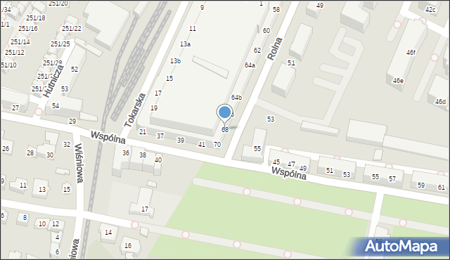 Poznań, Rolna, 68, mapa Poznania