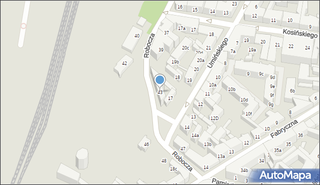 Poznań, Robocza, 43, mapa Poznania