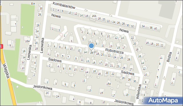 Prudnik, Robotnicza, 16, mapa Prudnik