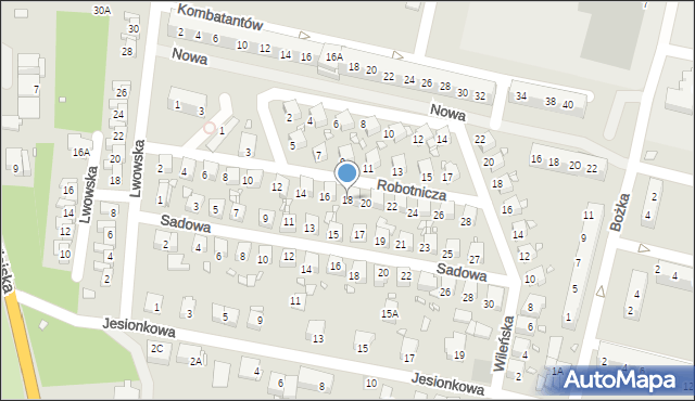 Prudnik, Robotnicza, 18, mapa Prudnik