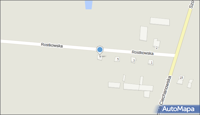 Przasnysz, Rostkowska, 7, mapa Przasnysz