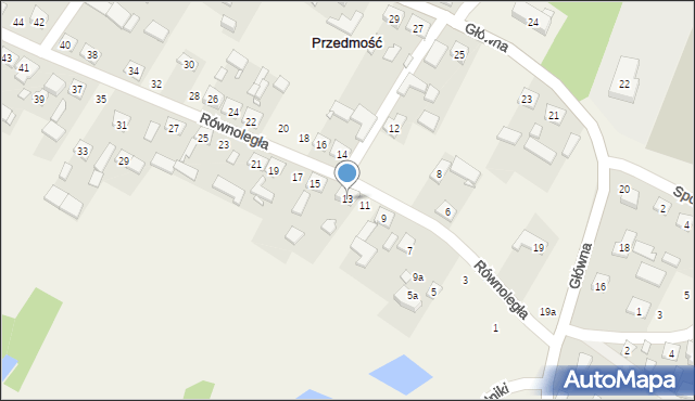 Przedmość, Równoległa, 13, mapa Przedmość