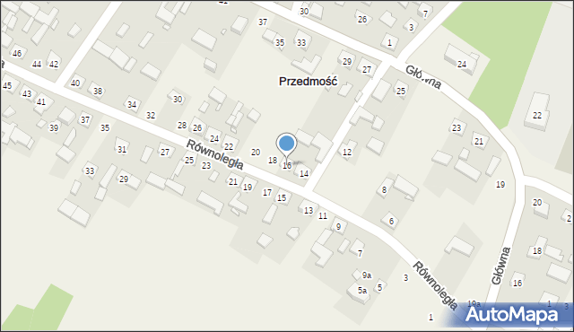 Przedmość, Równoległa, 16, mapa Przedmość