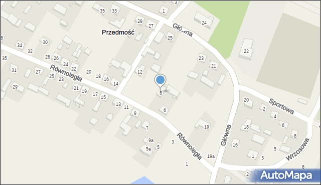 Przedmość, Równoległa, 8, mapa Przedmość