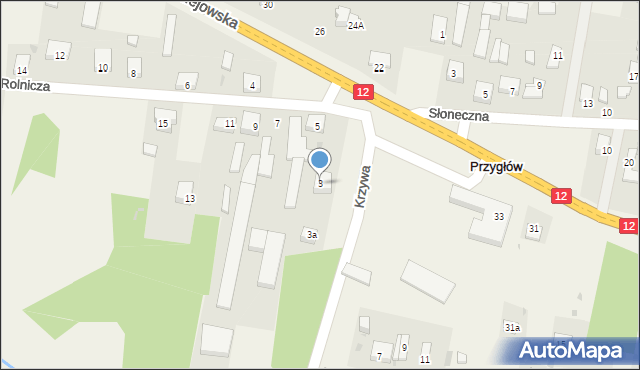 Przygłów, Rolnicza, 3, mapa Przygłów