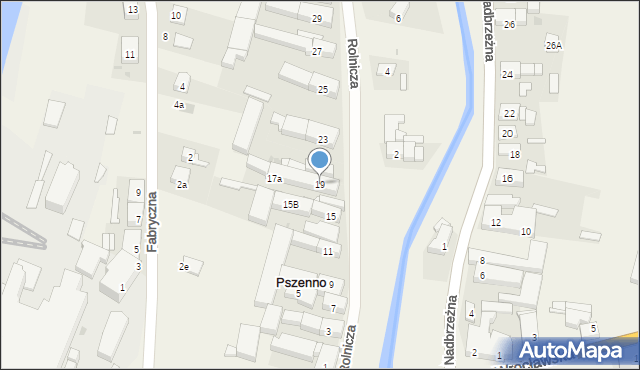 Pszenno, Rolnicza, 19, mapa Pszenno