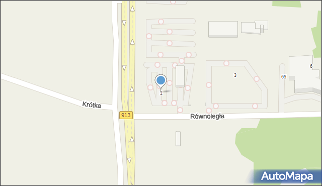 Pyrzowice, Równoległa, 1, mapa Pyrzowice