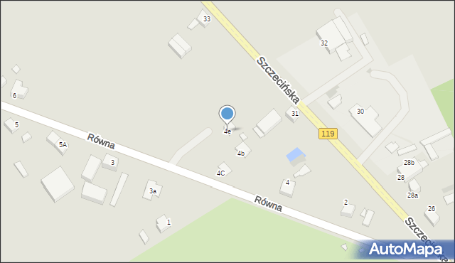 Pyrzyce, Równa, 4e, mapa Pyrzyce