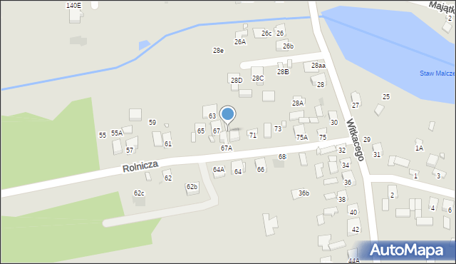 Radom, Rolnicza, 69a, mapa Radomia