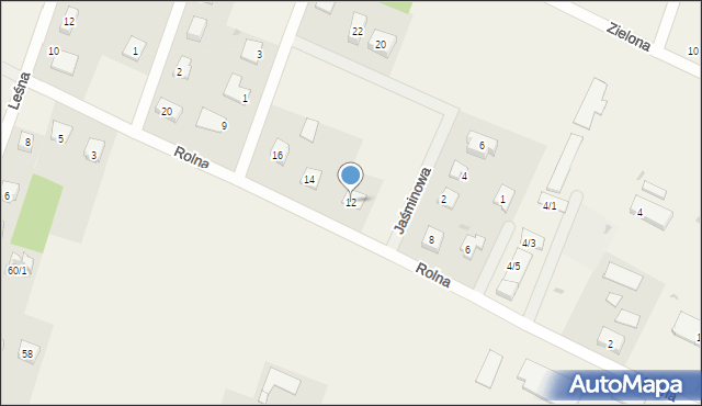 Radzanowo, Rolna, 12, mapa Radzanowo