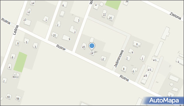 Radzanowo, Rolna, 14, mapa Radzanowo