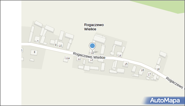 Rogaczewo Wielkie, Rogaczewo Wielkie, 12, mapa Rogaczewo Wielkie