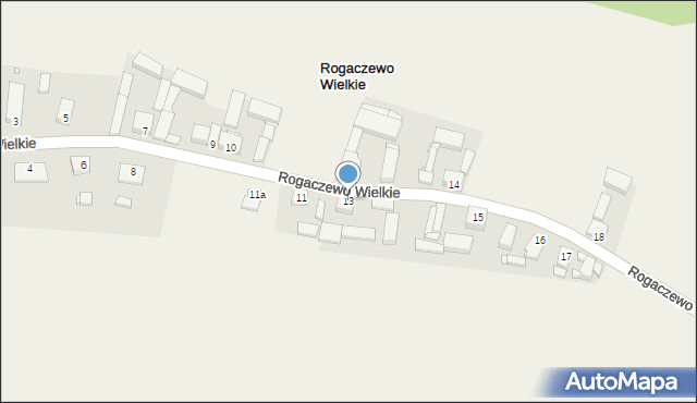 Rogaczewo Wielkie, Rogaczewo Wielkie, 13, mapa Rogaczewo Wielkie