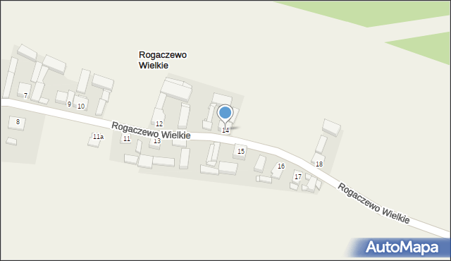 Rogaczewo Wielkie, Rogaczewo Wielkie, 14, mapa Rogaczewo Wielkie