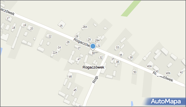 Rogaczówek, Rogaczówek, 30, mapa Rogaczówek