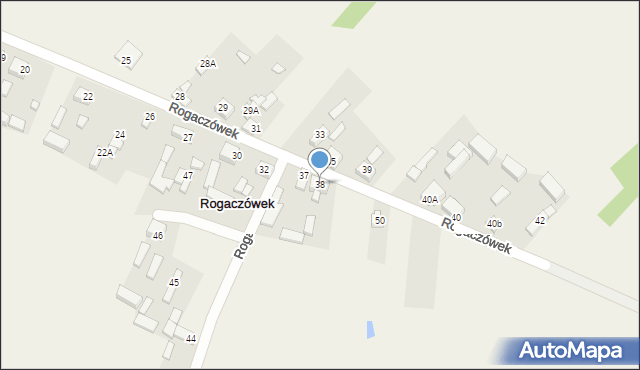 Rogaczówek, Rogaczówek, 38, mapa Rogaczówek