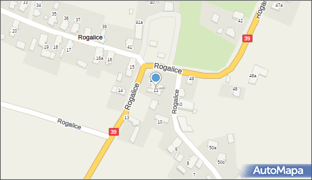 Rogalice, Rogalice, 11, mapa Rogalice