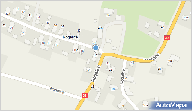 Rogalice, Rogalice, 15, mapa Rogalice