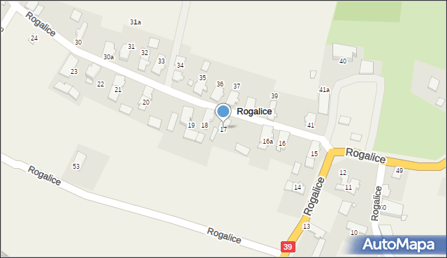 Rogalice, Rogalice, 17, mapa Rogalice