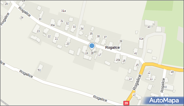 Rogalice, Rogalice, 18, mapa Rogalice