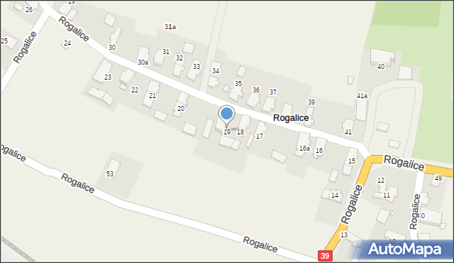 Rogalice, Rogalice, 19, mapa Rogalice