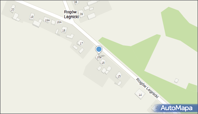 Rogów Legnicki, Rogów Legnicki, 16a, mapa Rogów Legnicki