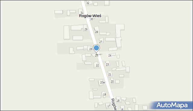 Rogów-Wieś, Rogów-Wieś, 25, mapa Rogów-Wieś