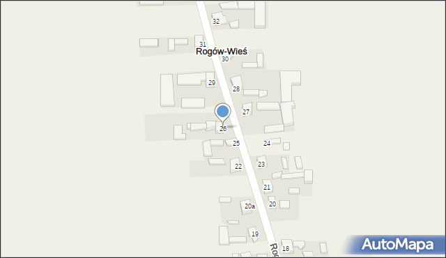 Rogów-Wieś, Rogów-Wieś, 26, mapa Rogów-Wieś