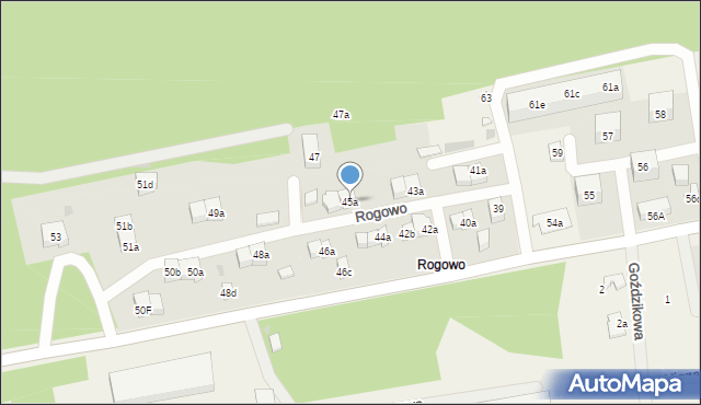 Rogowo, Rogowo, 45a, mapa Rogowo