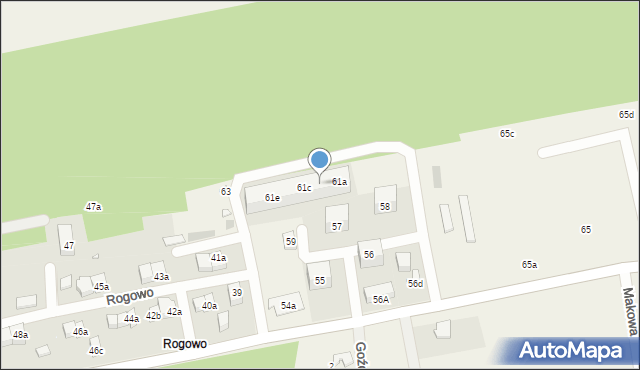 Rogowo, Rogowo, 61b, mapa Rogowo