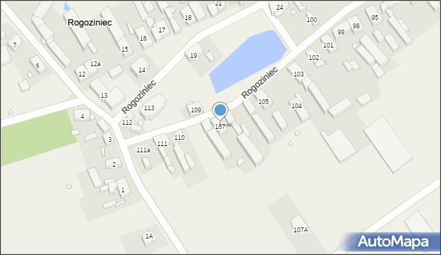 Rogoziniec, Rogoziniec, 107, mapa Rogoziniec