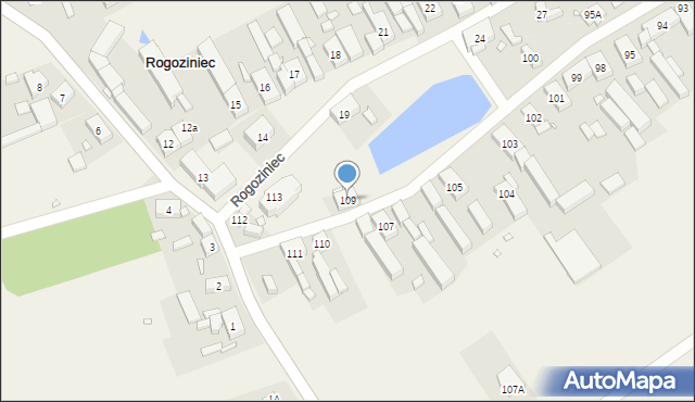 Rogoziniec, Rogoziniec, 109, mapa Rogoziniec