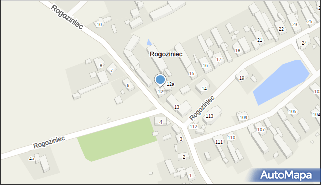 Rogoziniec, Rogoziniec, 12, mapa Rogoziniec