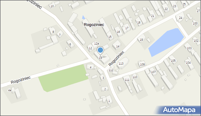 Rogoziniec, Rogoziniec, 13, mapa Rogoziniec