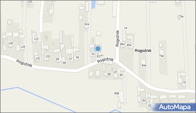 Rogoźnik, Rogoźnik, 91, mapa Rogoźnik