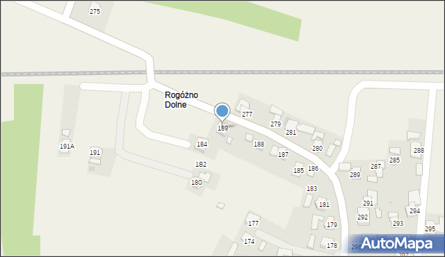Rogóżno, Rogóżno, 189, mapa Rogóżno