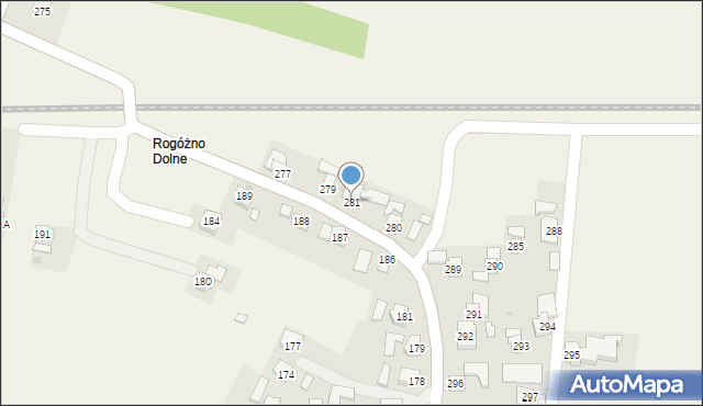 Rogóżno, Rogóżno, 281, mapa Rogóżno