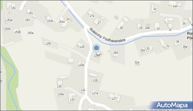 Rokiciny Podhalańskie, Rokiciny Podhalańskie, 128a, mapa Rokiciny Podhalańskie