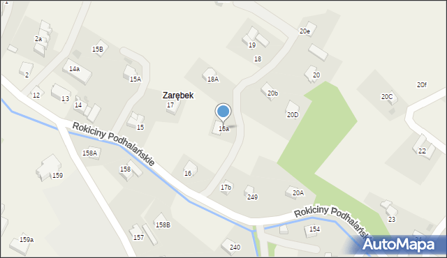 Rokiciny Podhalańskie, Rokiciny Podhalańskie, 16a, mapa Rokiciny Podhalańskie