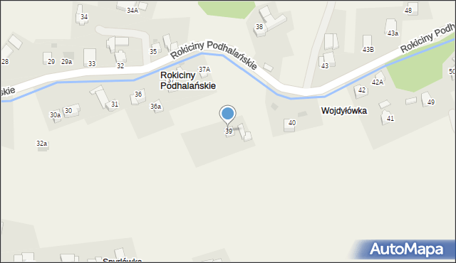 Rokiciny Podhalańskie, Rokiciny Podhalańskie, 39, mapa Rokiciny Podhalańskie