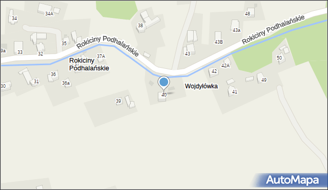 Rokiciny Podhalańskie, Rokiciny Podhalańskie, 40, mapa Rokiciny Podhalańskie