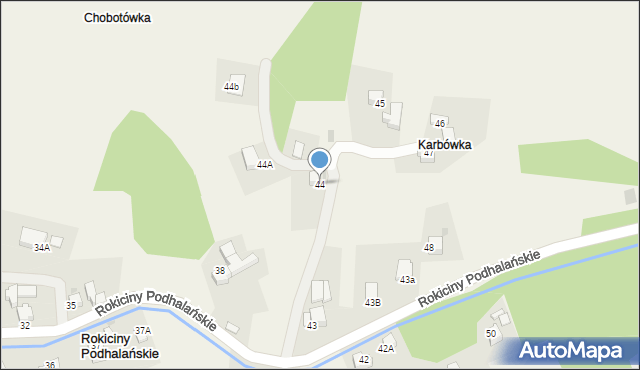 Rokiciny Podhalańskie, Rokiciny Podhalańskie, 44, mapa Rokiciny Podhalańskie