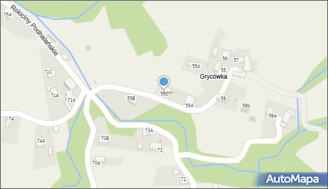 Rokiciny Podhalańskie, Rokiciny Podhalańskie, 55C, mapa Rokiciny Podhalańskie