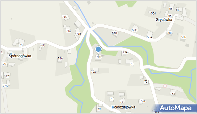 Rokiciny Podhalańskie, Rokiciny Podhalańskie, 70B, mapa Rokiciny Podhalańskie