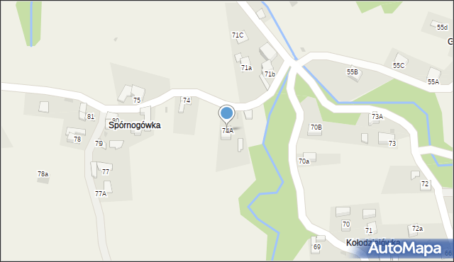 Rokiciny Podhalańskie, Rokiciny Podhalańskie, 74A, mapa Rokiciny Podhalańskie