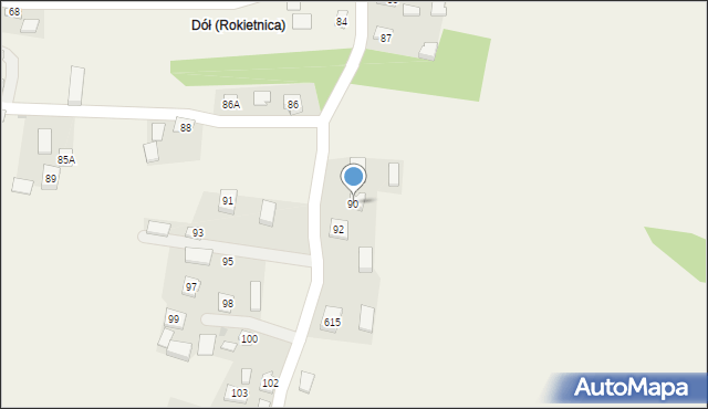 Rokietnica, Rokietnica, 90, mapa Rokietnica