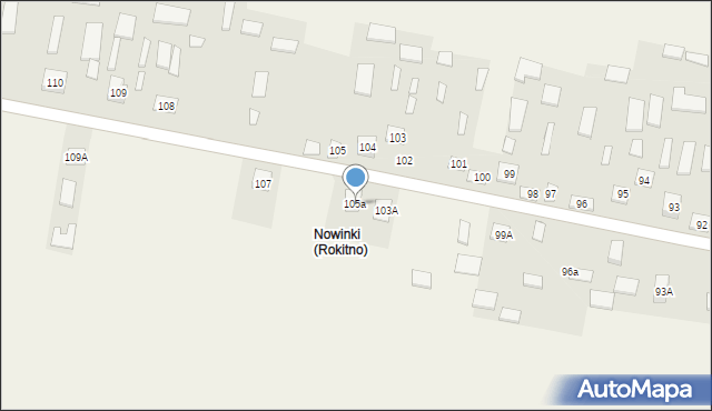 Rokitno, Rokitno, 105a, mapa Rokitno