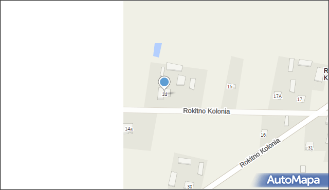 Rokitno Kolonia, Rokitno Kolonia, 14, mapa Rokitno Kolonia